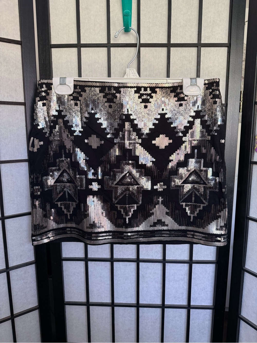 Express Sequined Mini Skirt